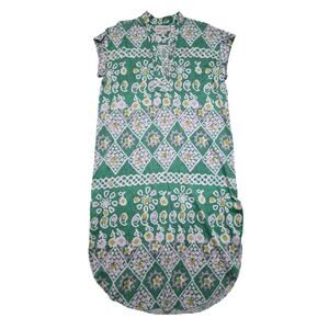 Saloni Tunic Dress Green 100% Cotton Size 2